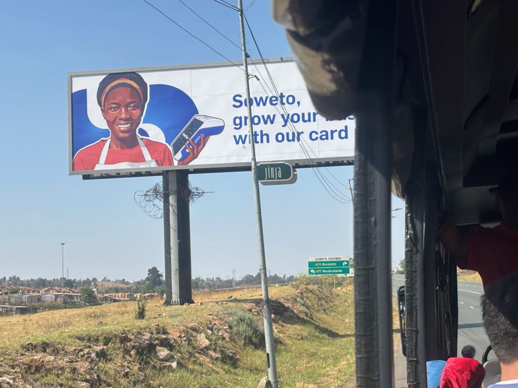 a billboard with a woman on it