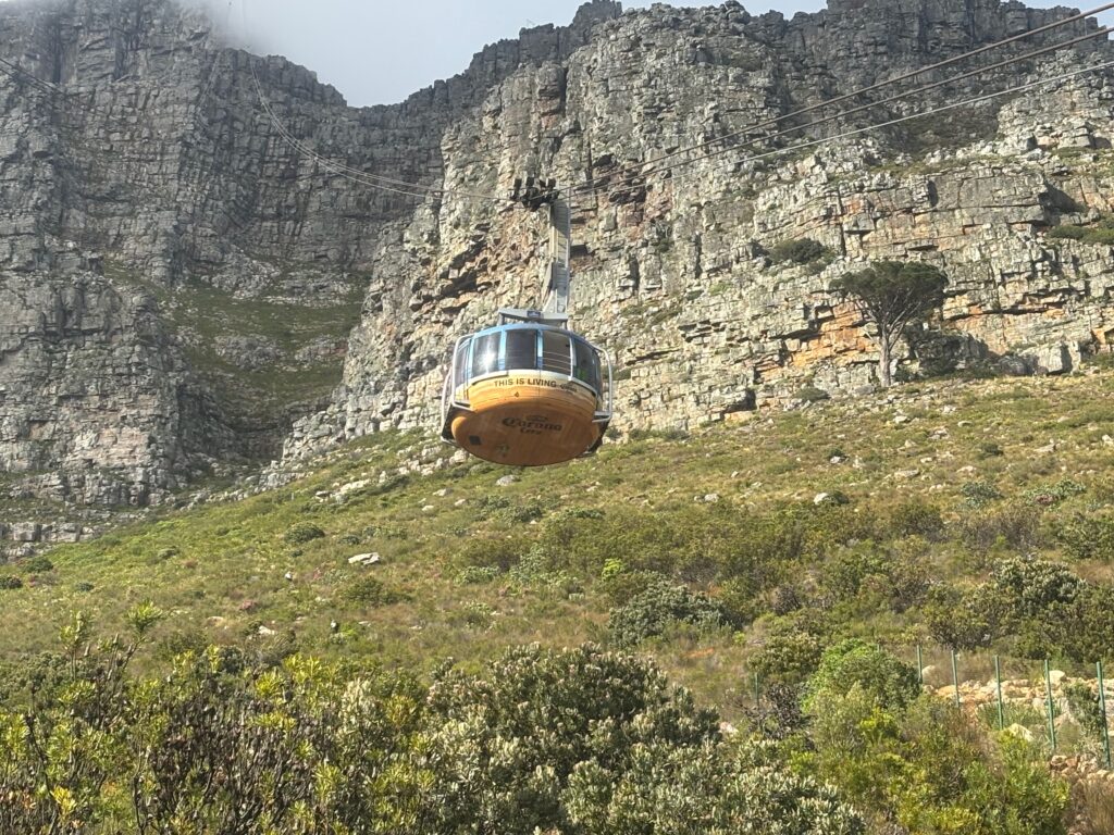 a cable car on a hill