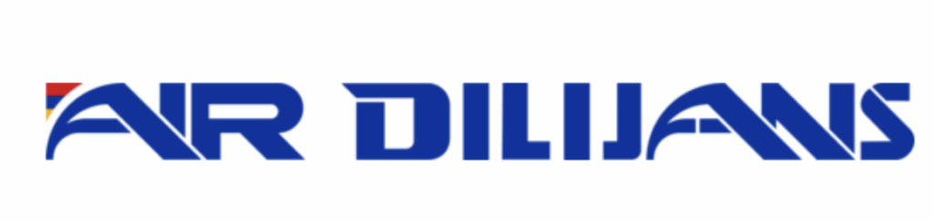 a blue and white logo