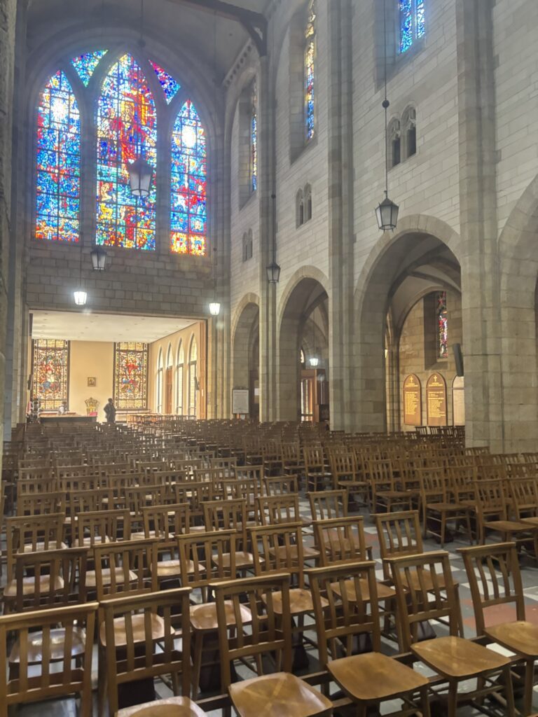 a large church with many chairs