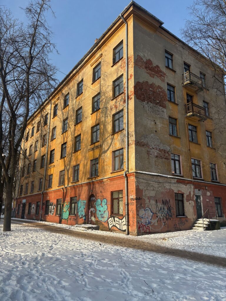 a building with graffiti on the side