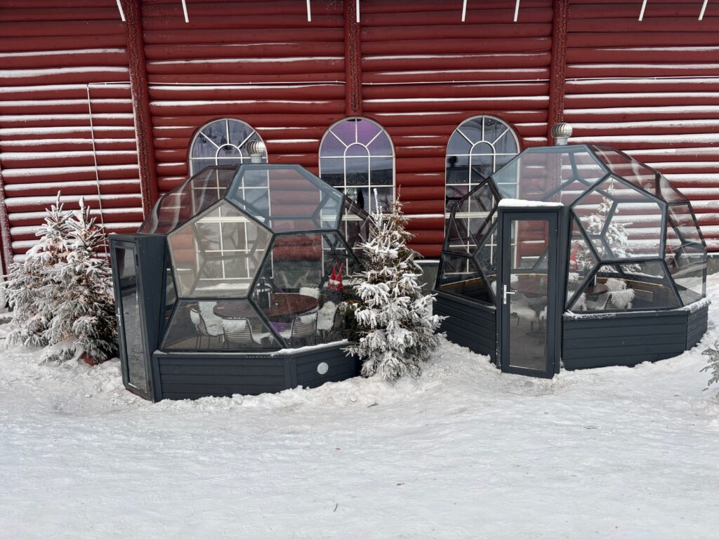 a greenhouses in the snow