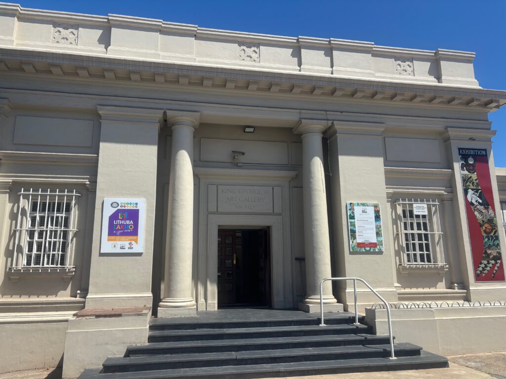 a building with columns and steps