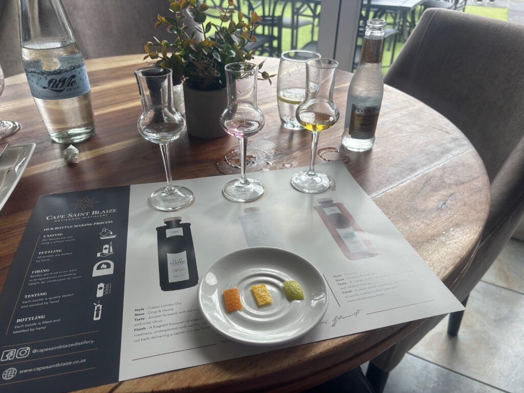 a table with wine glasses and a plate on it