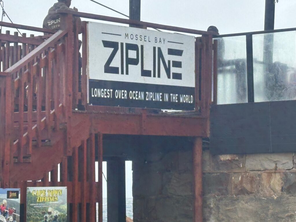 a sign on a staircase