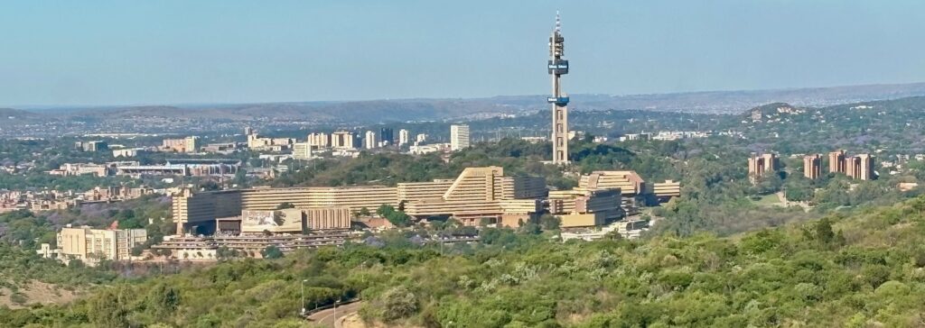 a tall tower in a city