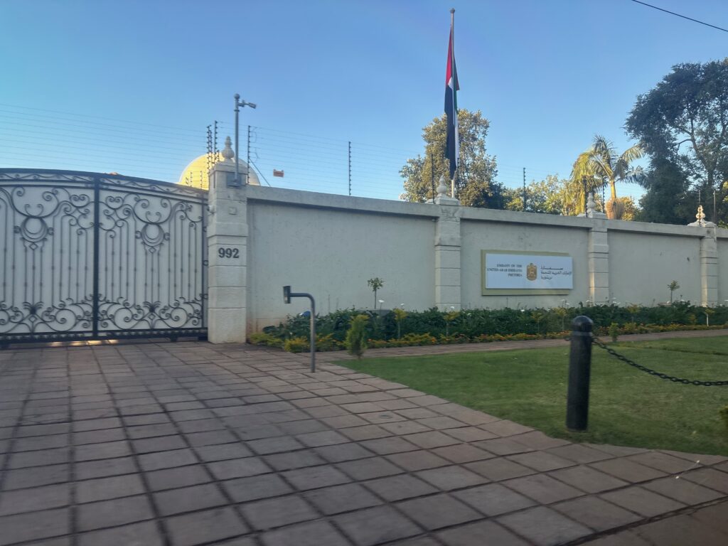 a gated entrance to a building