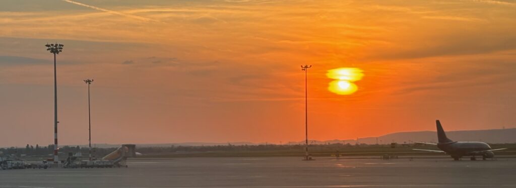 Puesta de sol sobre la pista